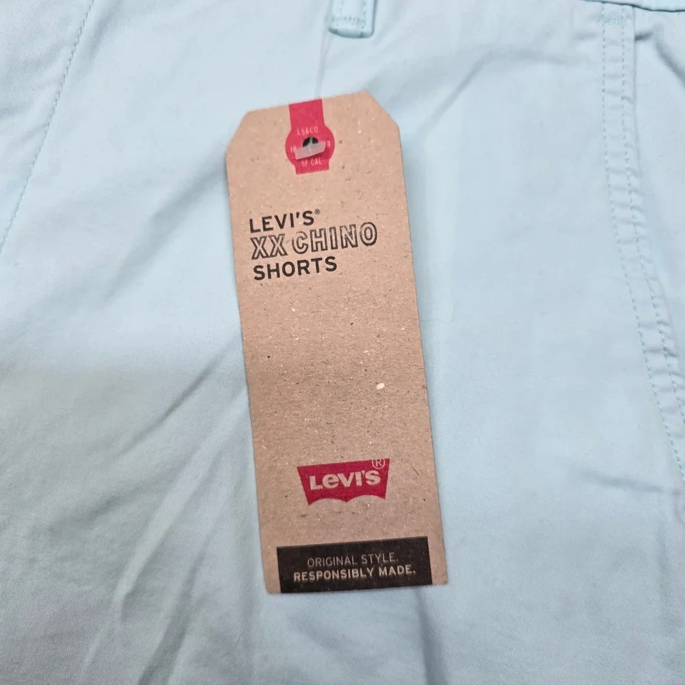 Levi's XX Chino Shorts Mens Size 36 Light Teal Blue Casual Taper Regular Fit NEW